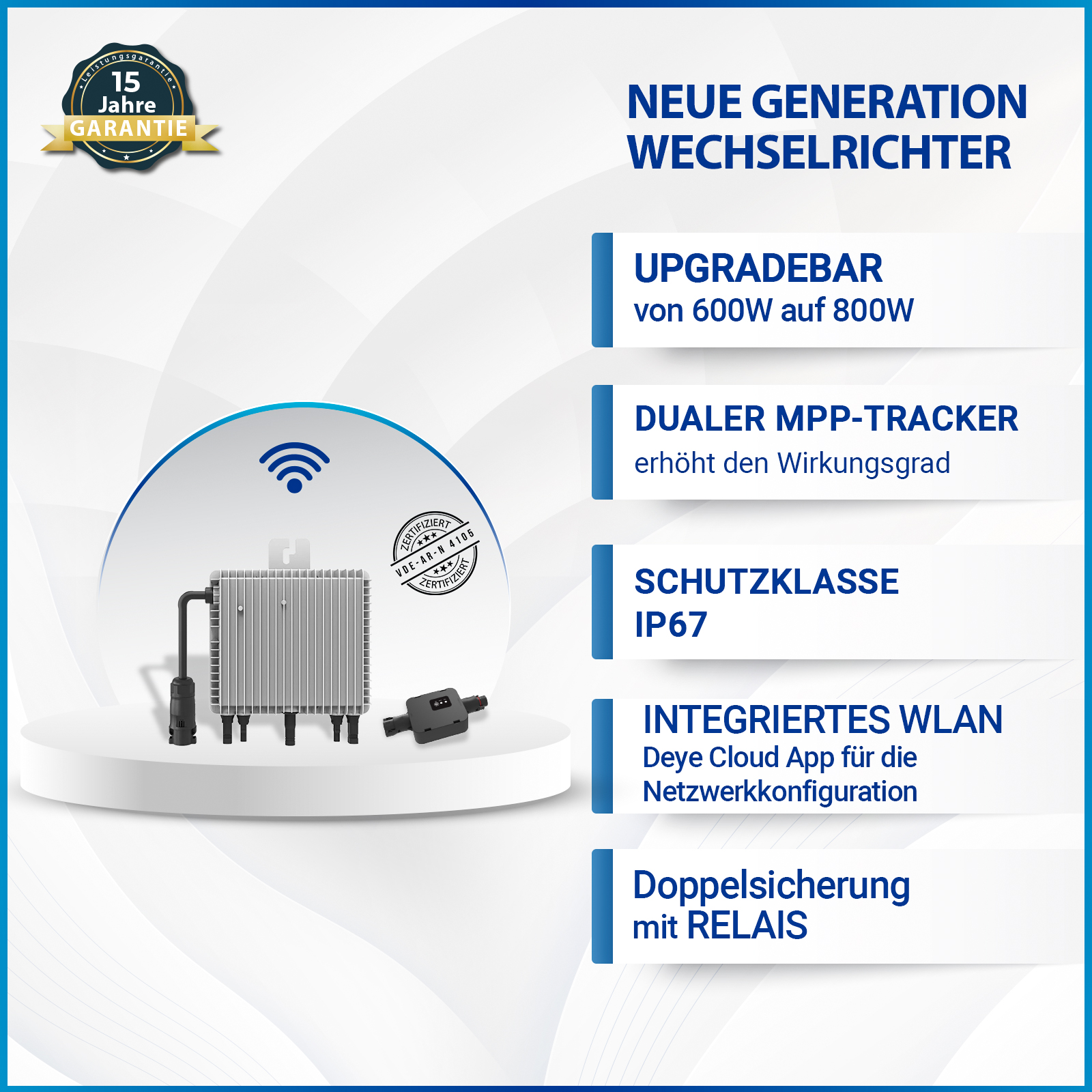 800W Deye (SUN-M80G3-EU-Q0) Neu Generation Upgradefähiger WIFI  Wechselrichter mit Relais - SOLAR-HOOK etm GmbH
