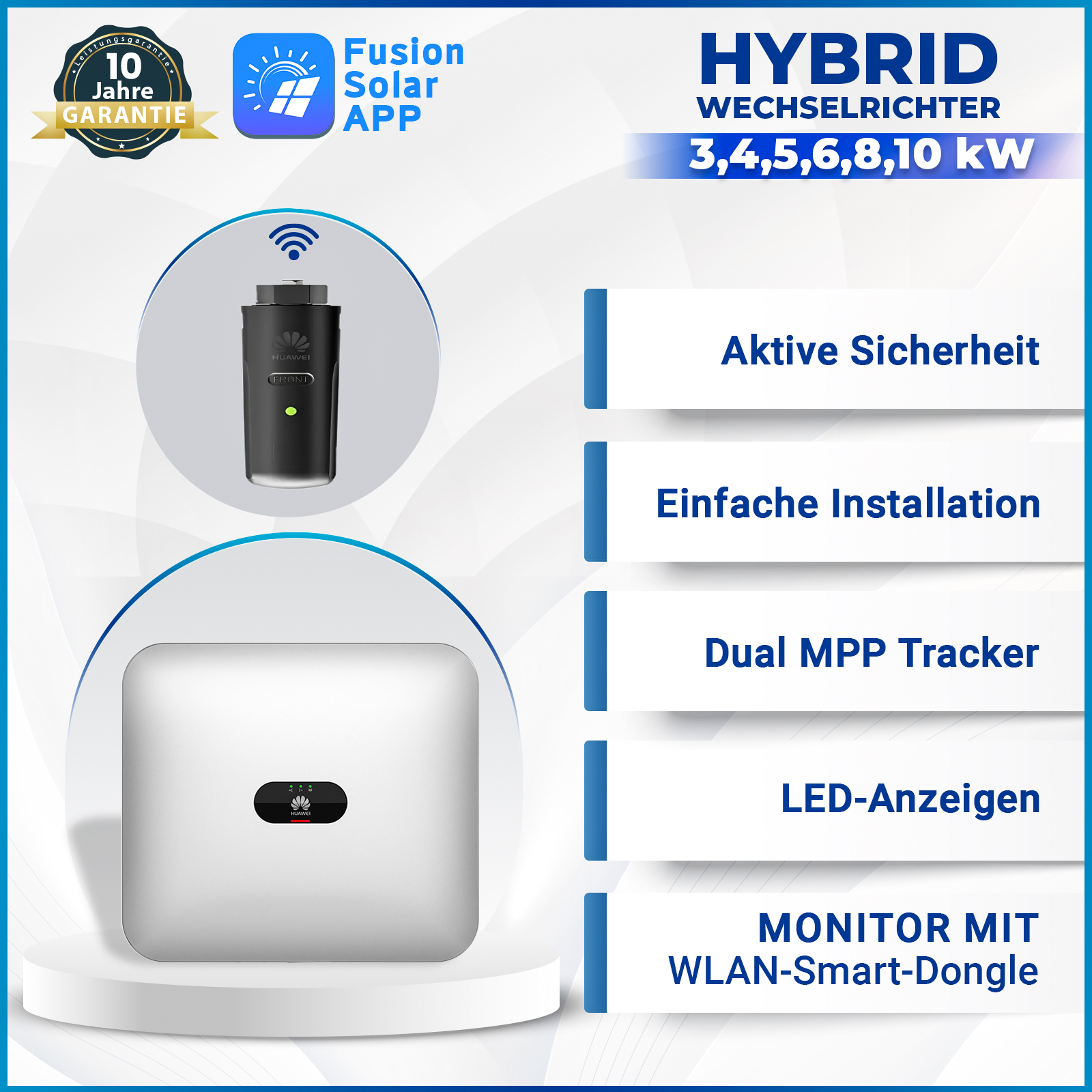 Huawei PV-Paket mit 10kW Hybrid-Wechselrichter und 15kW Speicher